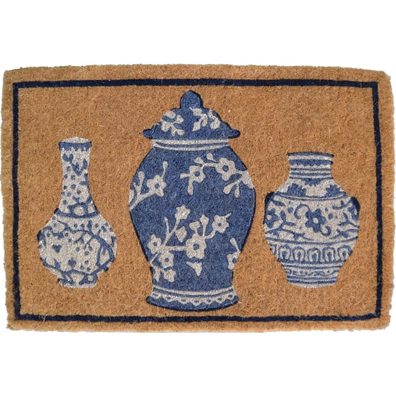 Imports Decor 668TCM Ginger Jar Coir Hand Woven Printed Door Mats