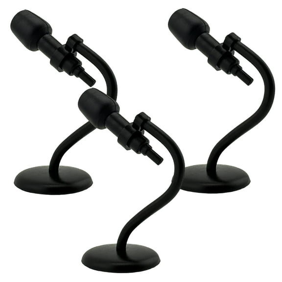 Set of Three Deluxe Microphones With Stands for WWE & AEW Wrestling Action Figures