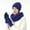 Blue, variant on Women's Winter Hat Gloves Scarf Set Soft Wool Beanie Hat Cable Knit Scarf Gloves 3Pcs Gift White