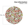 thumbnail image 2 of Honeii Colorful Chili Print Leather Coaster Set of 4, Ideal for Safeguarding Your Furniture from Drinks Spills and Effortless Cleanup-Round Shape, 2 of 6