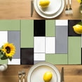 thumbnail image 4 of Burlap Table Runner 90 Inches Long,Green Color Block Abstract Geometric Non-Slip Kitchen Table Runners for Dining Room Everyday Use Party Table Decorations Minimalist Style, 4 of 9