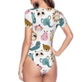 thumbnail image 4 of Naloa Cartoon Animals Women's Short-Sleeved Onesie, One-Piece Swimsuit for Parties, dates, clubs - Large, 4 of 9
