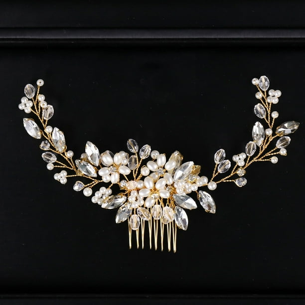 Fs154 Pearl Hair Comb Gold Flower Bride Wedding Hair Comb Pearl Hair Jewelry Headpieces Pearl Side Combs Bridal Decorative Hair Accessories New Fs154 Pearl Hair Comb Gold Flower Bride Wedding Hair Comb Pearl Hair Jewelry Headpieces Pearl Side Combs Bridal Decorative Hair Accessories New