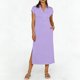 thumbnail image 1 of TaTaai Women's Short Sleeve Midi Dress Solid Color Lapel Collar Casual Dress with Side Slit Lightweight Stretchy Polyester Blend Gift, 1 of 7