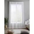 thumbnail image 2 of Sheer Curtains 108 Inches Long, White Semi Sheer Curtains Light Filtering Window Treatment, Modern Minimalist Pure Soild Color Privacy Voile Drapes for Living Room Bedroom 52x108 Inch, 2 of 7