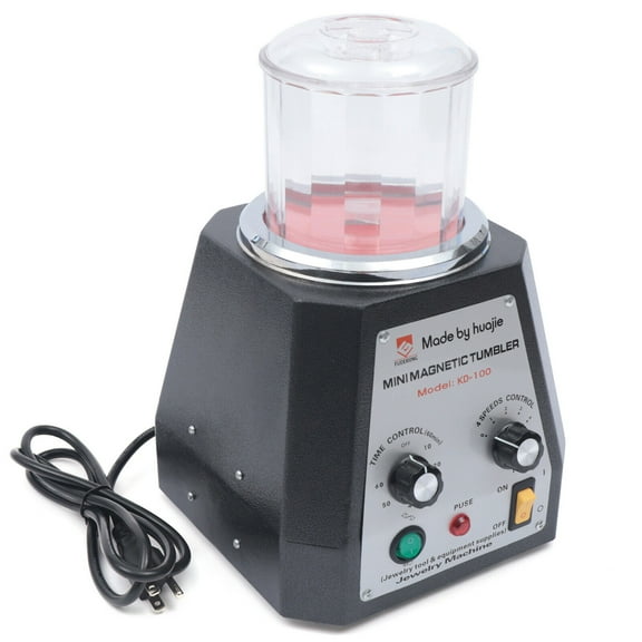 Mini Magnetic Tumbler 100mm Jewelry Polisher Machine Finisher 100mm 4 Speed Time Control