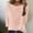 004 Pink, variant on Womens Solid Color Crew Neck Sweaters Casual Long Sleeve Lightweight Knit Side Button Pullover Sweaters