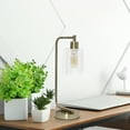 thumbnail image 5 of Lalia Home 18.8" Modern Iron Desk Lamp with Glass Shade, with LED Bulb, Antique Brass, 5 of 6
