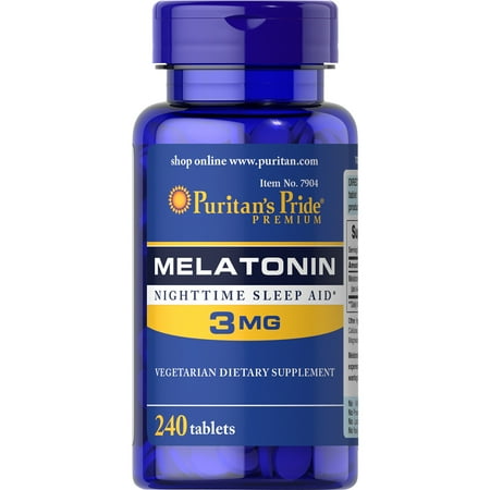 (2 pack) (2 Pack) Puritan's Pride Melatonin 3 mg-240 Tablets