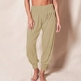 thumbnail image 2 of Tiqkatyck Women Yoga Pants Clearance, Womens Yoga Joggers Loose Workout Sweat Pants Comfy Lounge Pants with Pocket, Yoga Pants Khaki L, 2 of 9
