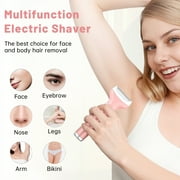 5 in 1 Electric Razor for Women Cordless Hair Removal Ladies Shaver Painless Body Hair Trimmer Remover Rechargeable Epilator for Bikini Facial Nose Ear Eyebrows Leg Armpit
