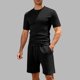 thumbnail image 1 of Ceisia Men's Slim Fit Diamond Jacquard 2-Piece Set Crew Neck Short Sleeve T-Shirt with Elastic Waist Drawstring Shorts Gifts, 1 of 7