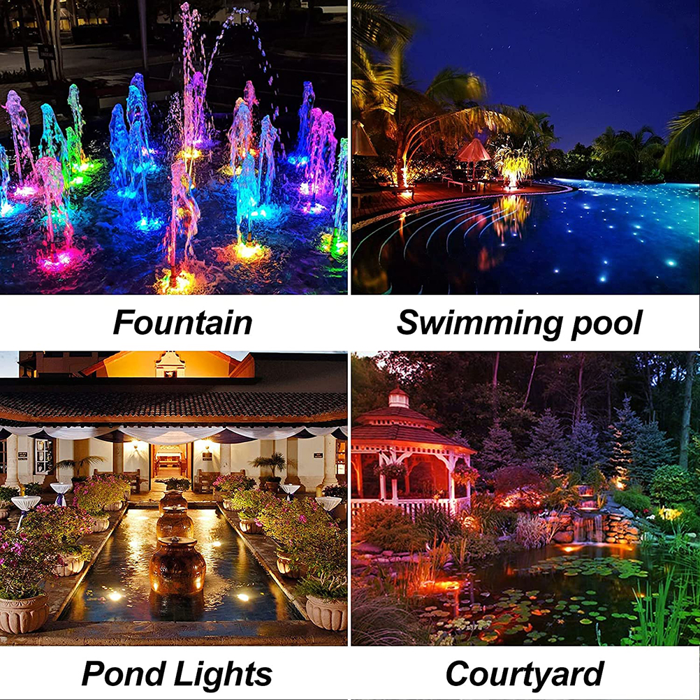 Solar Powered Pond Lights Solar Underwater Pond Lights IP68 Waterproof ...