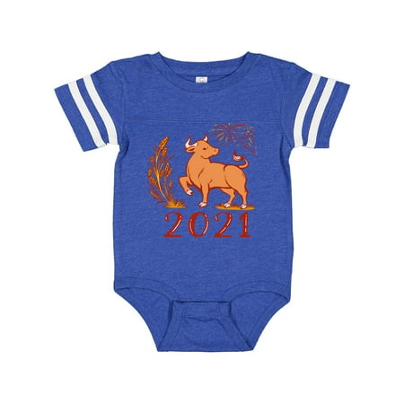 

Inktastic 2021 Chinese New Year Ox Gift Baby Boy or Baby Girl Bodysuit