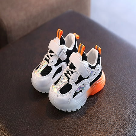 

Baby Solid Color Flying Woven Mesh Toddler Shoes Loafers Sports Shoes Orange 21