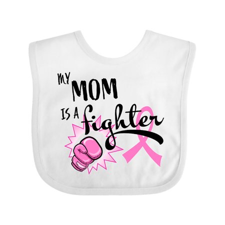 

Inktastic My Mom is a Fighter- Breast Cancer Awareness Gift Baby Boy or Baby Girl Bib