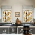 thumbnail image 4 of Bohemian Farmhouse Curtains 36 Inch Short - 3 Panel Vintage Floral Set with Wildflowers & Sunshine, Rod Pocket Window Treatment, 4 of 6
