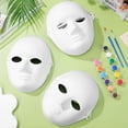 thumbnail image 5 of 1 Juego de máscaras en blanco, máscaras pintables, máscara de papel maché, máscaras de fiesta de Cosplay Diy con pigmento y cepillo, 5 of 5