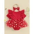 thumbnail image 3 of Bagilaanoe Newborn Baby Girl Summer Rompers Dress Daisy Print Short Sleeve Bodysuits + Headband 3M 6M 12M 18M Infant Patchwork A-line Dresses, 3 of 8