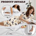 thumbnail image 6 of DISNIMO Cat Floral Printed Women's Short Sleeve Pajama Sets Soft 2 Pcs Pjs Set Short Sleeve Tops and Capri Pant Lounge for Summer, XL, 6 of 7