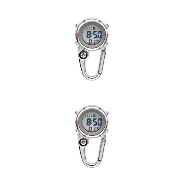 Kearding Mosquetón digital Clip Relojes Gancho Reloj Moda Luminoso Fob Enfermera Reloj Hombres Brújulas Pantalla Relojes Type3 NO3