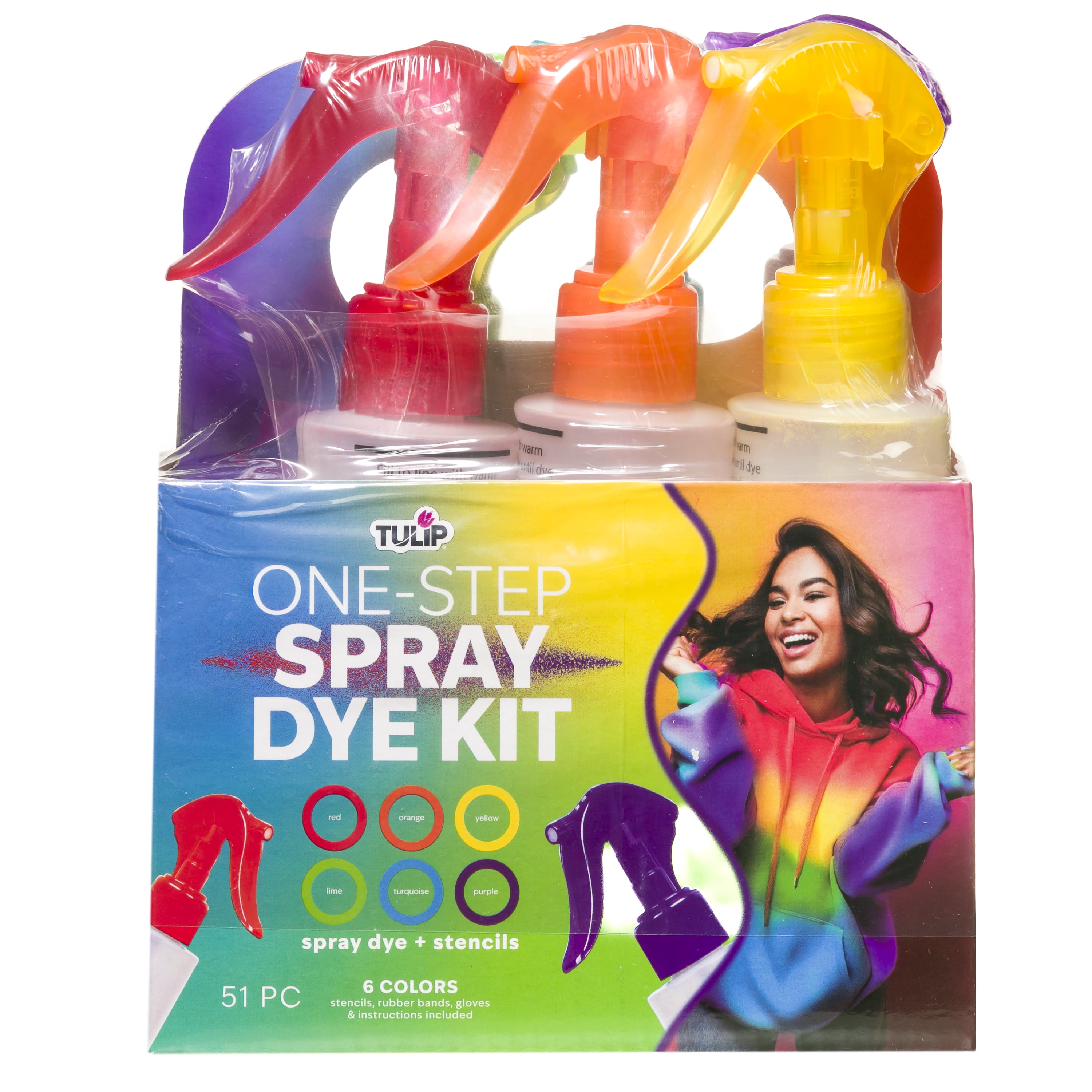 Tulip One-Step Spray Dye Kit, Easy Application with 6 Colors & 4