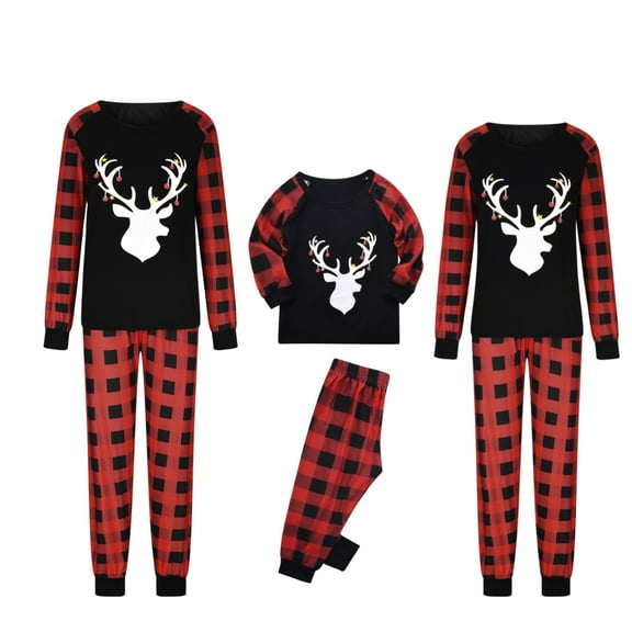 Odeerbi Christmas Pajamas For Family Matching Outfits Child 2025 Long Sleeve Outfit Printed Housewear Pajama Suit Top Pants Suit Child Outfit