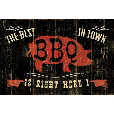 The Best BBQ in Town Stretched Canvas - Pela Studio (24 x