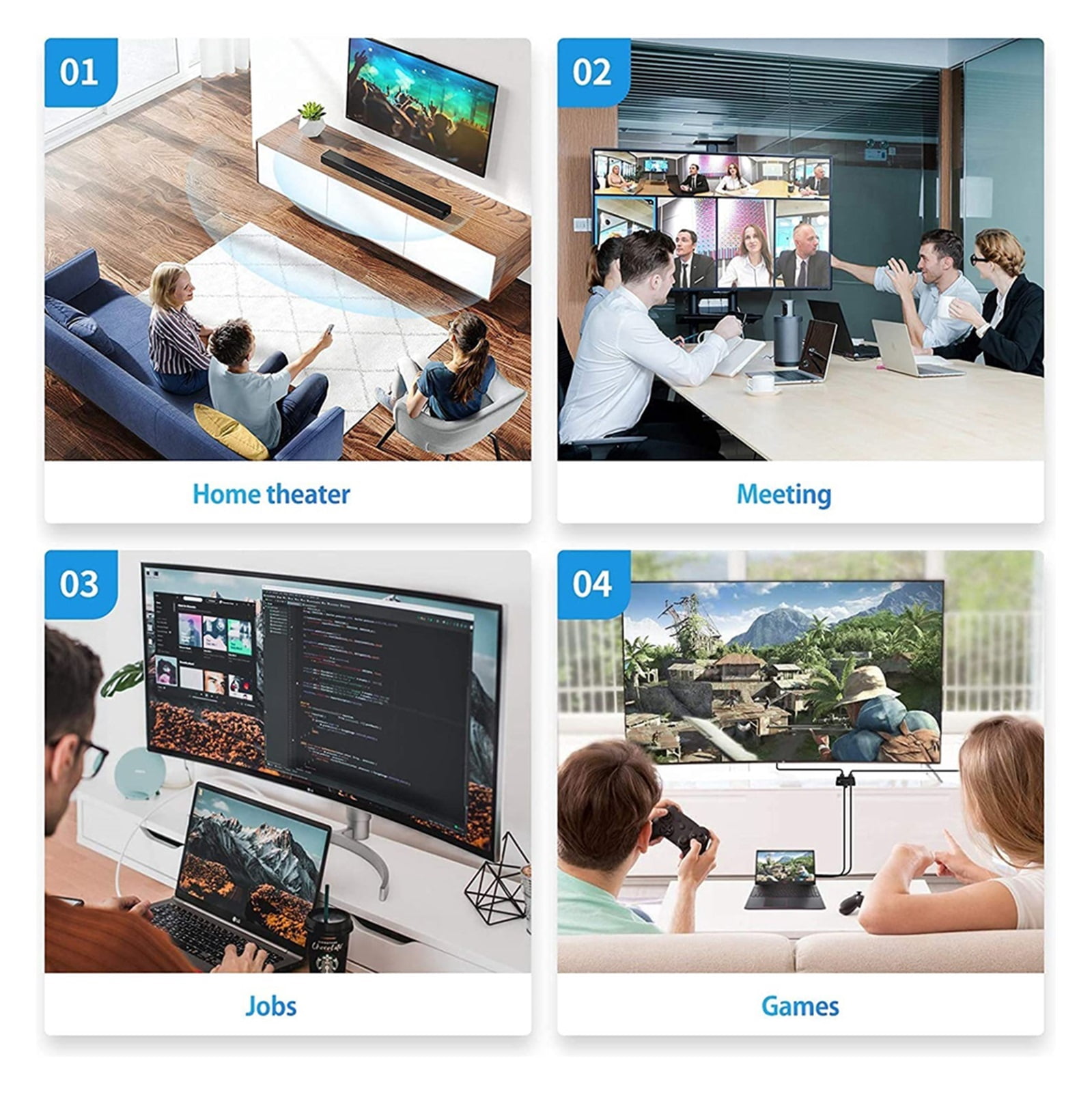 1.4 Switch 8K Displayport Bi-direction Splitter Switcher Displayport KVM 2X1 1X2 Display-port 8K@30Hz,4K@120Hz ,Hd Visual Effect