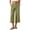 *Green, variant on VBVC Women's Cotton Linen High Waisted Capri Pants , Wide Leg Work Beach Cropped Trousers For Women , Ladies' Button Fly Breathable Pants with Pockets,Beige,S-2XL
