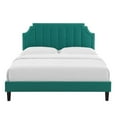 thumbnail image 6 of Modway Sienna Performance Velvet Twin Platform Bed in Teal, 6 of 10