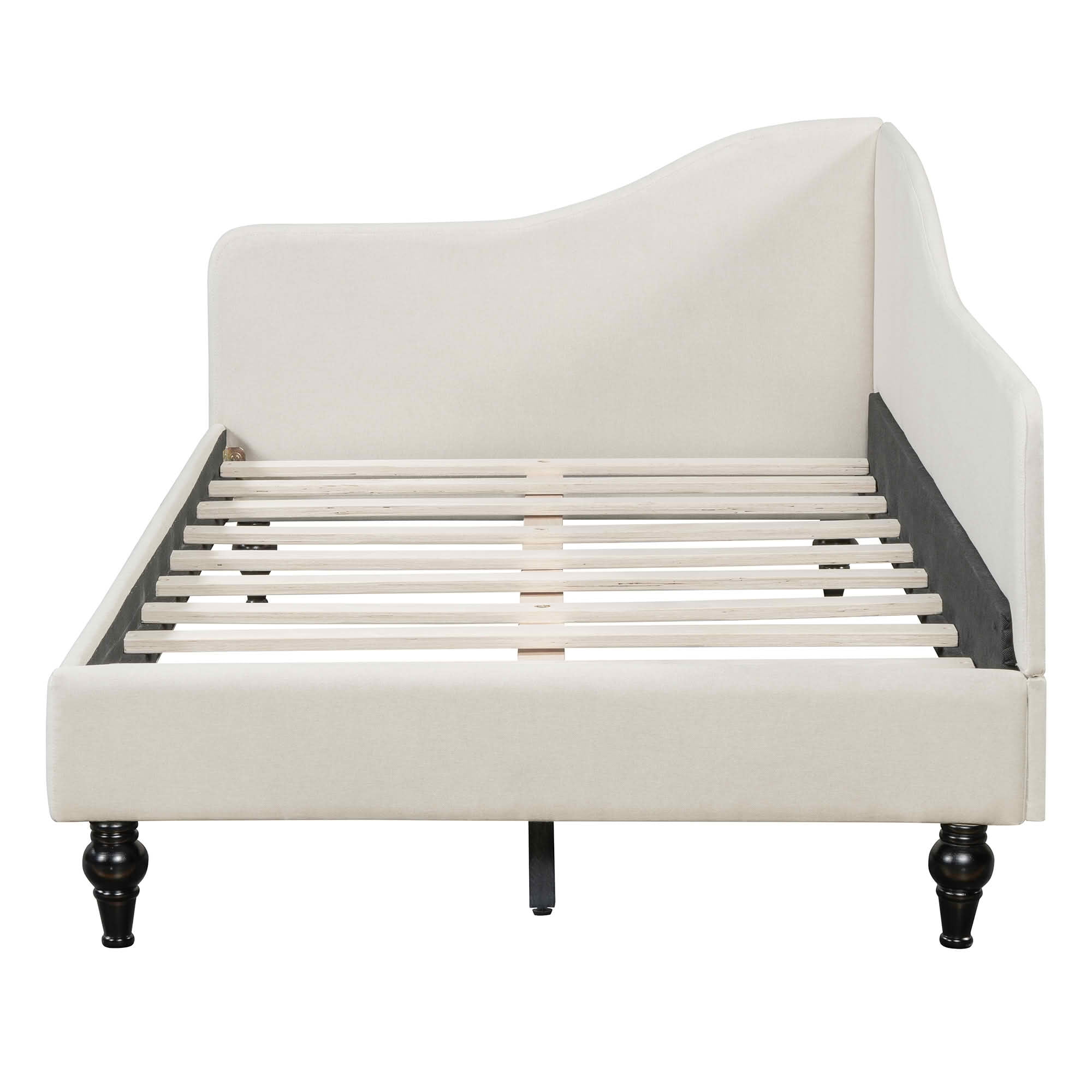 MAYEERTY L-Shaped Semi-Enclosed Daybed with Solid Wood Legs, Twin/Full Size Available