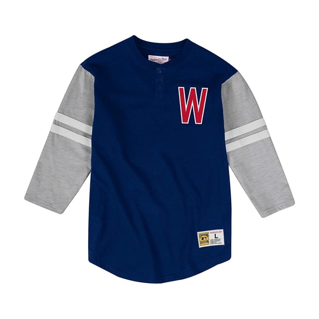 Mitchell & Ness Mens Washington Senators Henley Shirt navy L