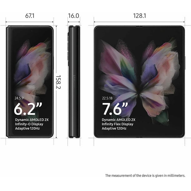 Samsung Galaxy Z Fold 3 5G SM-F926U 512GB Unlocked Phone, Phantom