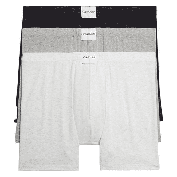 Calvin Klein Pure Cotton Stretch 3-Pack Boxer Brief Snow Heather/Grey/Black M