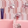 thumbnail image 5 of Clever Mosaics Peel and Stick Backsplash Pink Tile Premium Vinyl Feather Tile 12"x 12" (10 tiles), 5 of 8