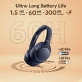 thumbnail image 4 of Auriculares Bluetooth QCY H3 ANC para colocar sobre las orejas con micrófono 60H, color azul, 4 of 9