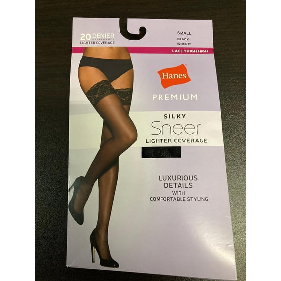 Hanes Solutions Women's Sheer Thigh Highs - Black S