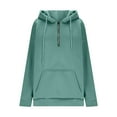 thumbnail image 4 of Half Zip Hoodies for Women Long Sleeve Loose Sweatshirts Pullover Casual Hooded Tunic Tops with Pocket, 4 of 6