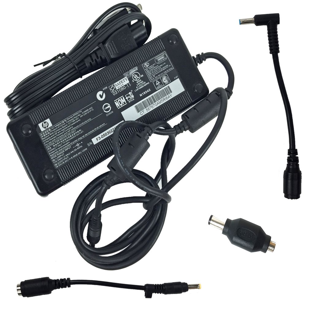 OEM HP 135W AC Adapter For DV7 DV8 Laptops - 18.5V 6.5A Charger With Power Cord (Open Box)