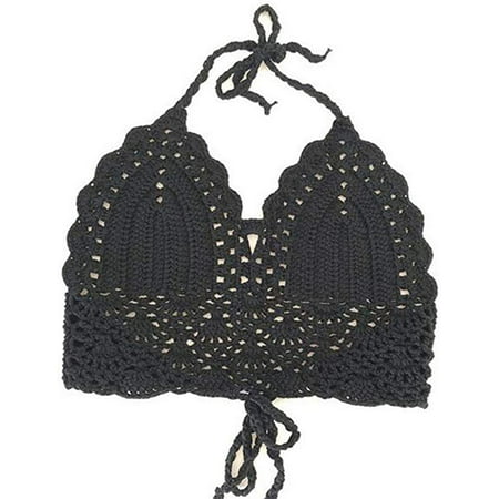 Bail Women Crochet Halter Neck Bikini Top Adjustable Strings Knitted ...