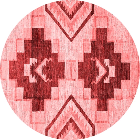 Ahgly Company Machine Washable Indoor Round Southwestern Red Country Area Rugs, 8' Round