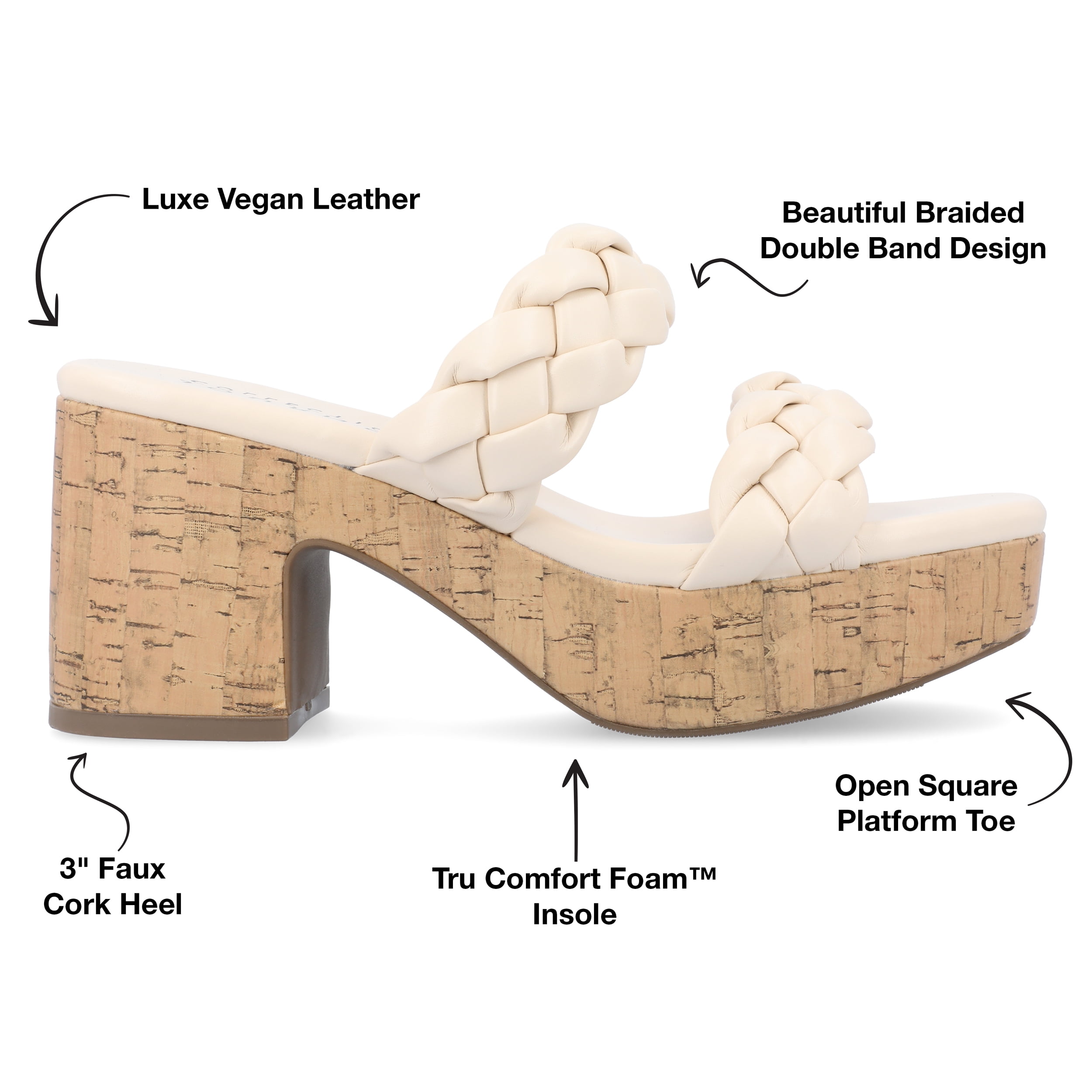 Journee Womens Kyaa Braided Strap Platform Sandals