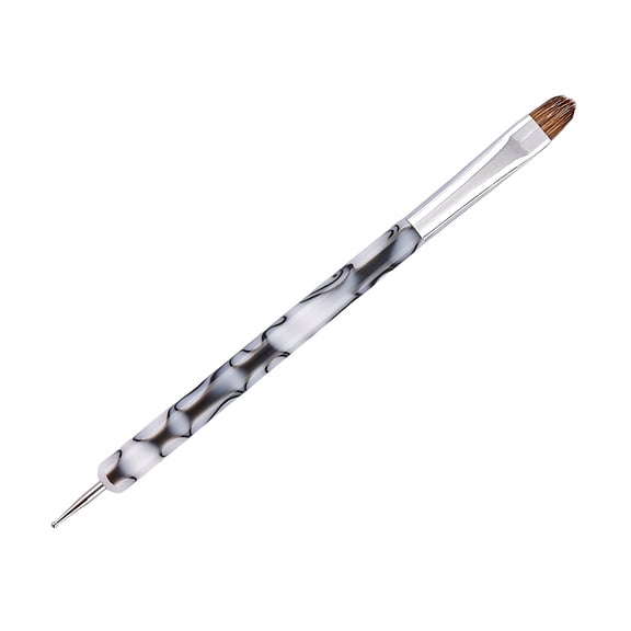 RAGUPEL Gel Nail Brush French Manicure Brush Professional Two-Way Nail Art Brush Nail Dotting Pen for Gel Application Scribing Fine Drawing on Nail Tips