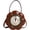 Dark Brown, variant on Novelty Clock Flower Handbag, Retro Crossbody Shoulder Bag for Women