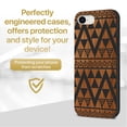 thumbnail image 2 of Case Yard Wooden Case for iPhone-SE Soft TPU Silicone cover Slim Fit Shockproof Wood Protective Phone Cover for Girls Boys Men and Women Supports Wireless Charging Triangle Pattern Design, 2 of 7