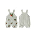 thumbnail image 2 of RUINIXCW Newborn Baby Boy Christmas Outfit Infant Boys Romper Overalls Xmas Clothes Striped Cute Embroidery Sleeveless Jumpsuit Shorts, 2 of 10