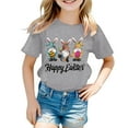 thumbnail image 4 of MUXiin Girls Easter Shirt Size 7 Rabbit Tops Egg Short Sleeve T Shirts Soft Easter's Day Blouse Tops Tee for Boys & Girls Easter Gifts for Kids(Grey,4-5 Years), 4 of 5