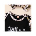 thumbnail image 6 of Arvbitana Baby Girls Christmas Jumpsuit Ruffle Long Sleeve Snowman Patchwork Frilled Romper + Bowknot Headband Party Playsuit Outfit 2Pcs Sets 0-18M, 6 of 9