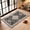 Black-Beige, variant on ICEANT 2' x 3 Bohemian Style Pattern Boho Vintage Black Polyester Indoor Floor Mats, Non-Slip Backing